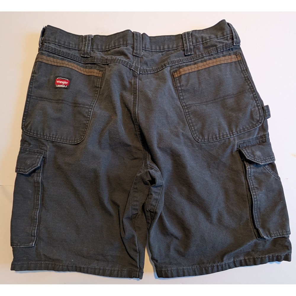 Wrangler Workwear Mens 38 Charcoal Gray Cotton Ripstop Cargo Shorts NICE! - Picture 3 of 5